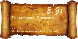 Esztergomi Zsombor névjegykártya